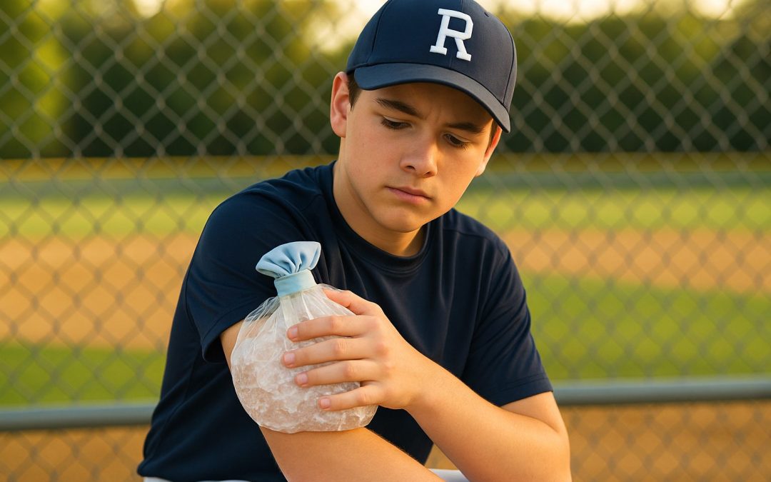 Youth pitcher icing arm